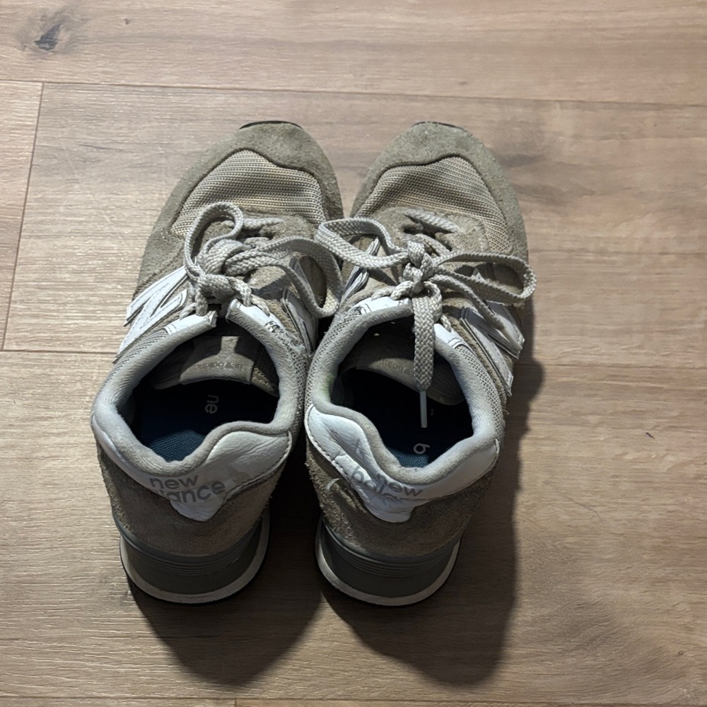 New Balance Beige and White Athletic Shoes